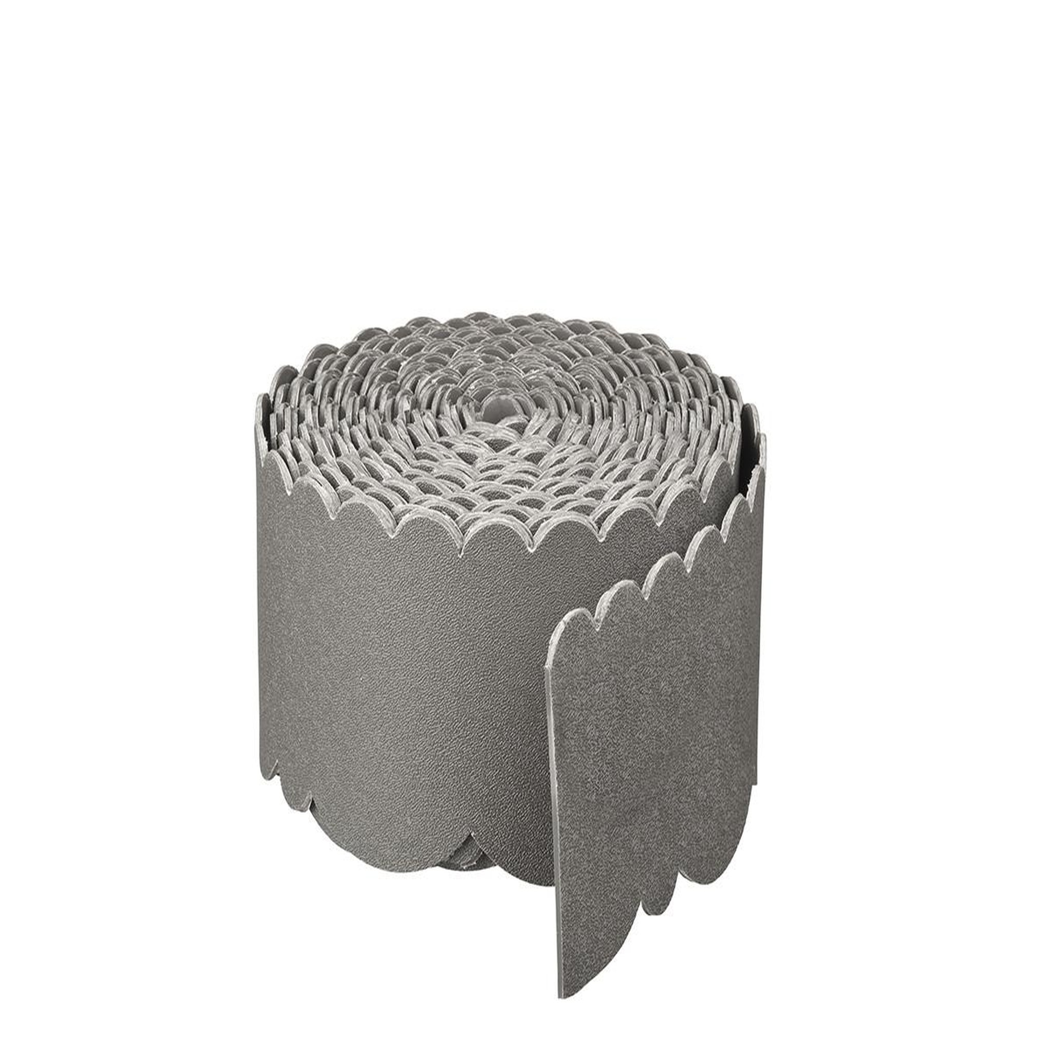 NATURE Bordure de jardin décorative Nature 2 motifs en PE recyclé, 12 x H13 cm, coloris gris