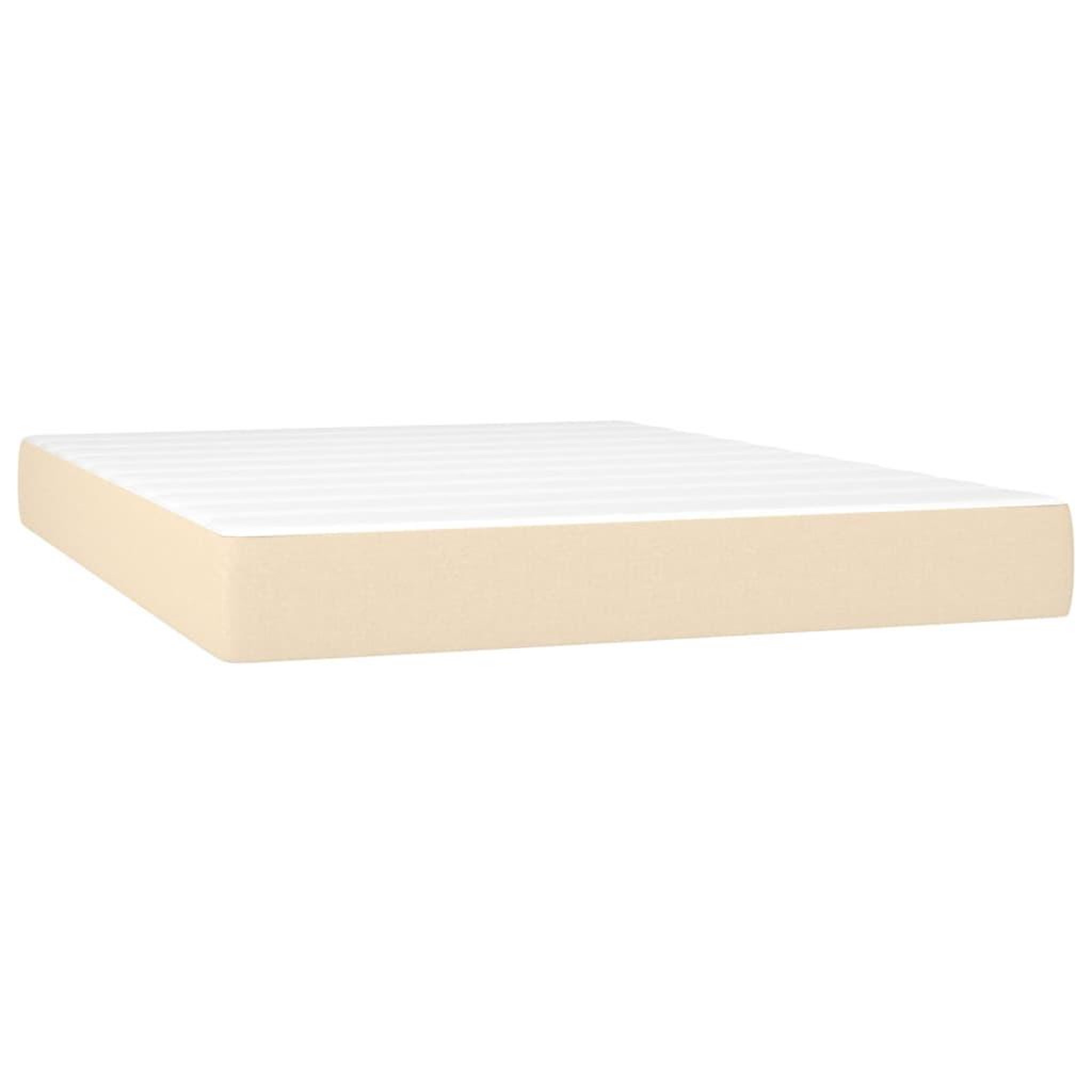 Voir la diapositive 5 : VIDAXL Sommier a lattes de lit avec matelas Creme 140x200 cm Tissu