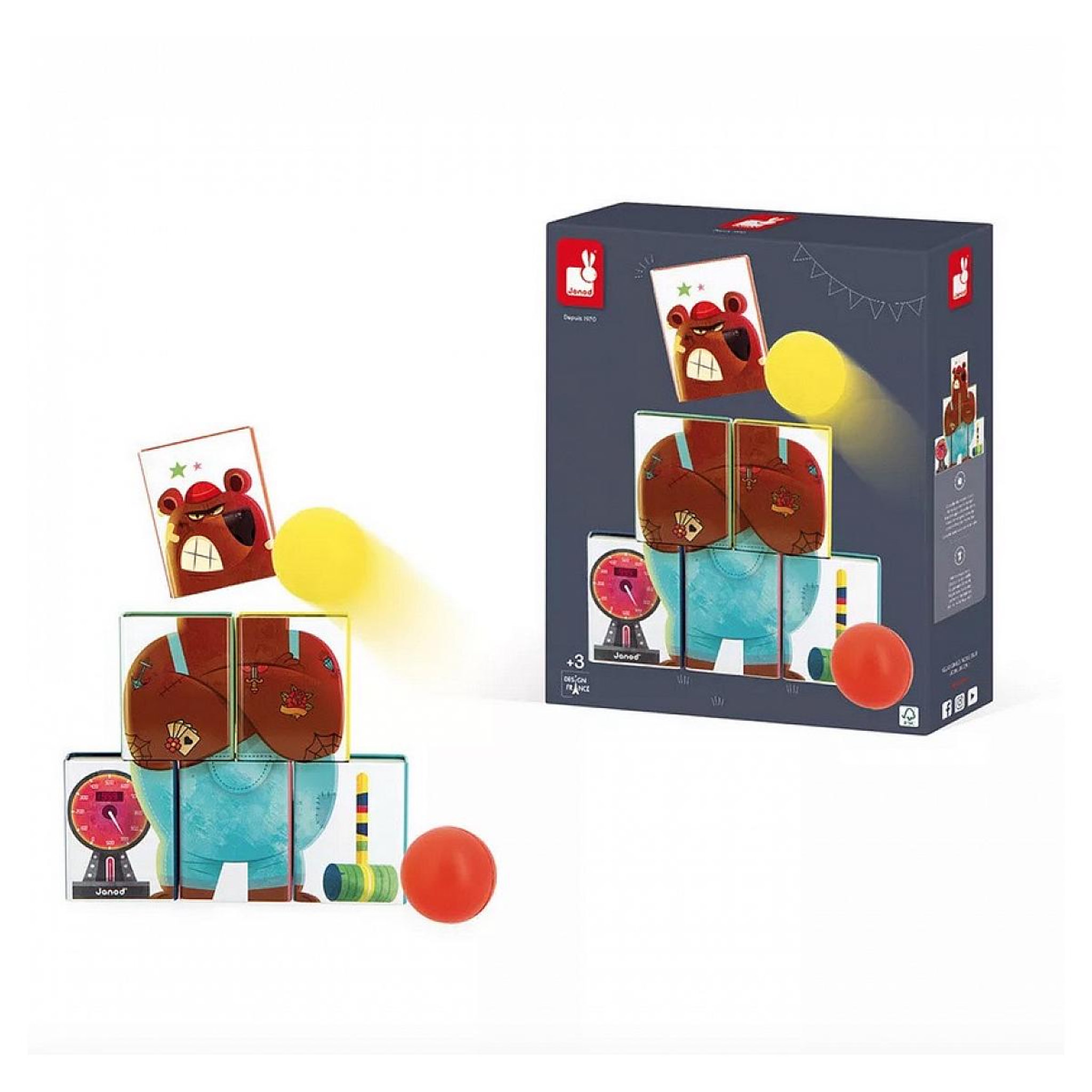 Voir la diapositive 3 : Juratoys-Janod Chamboule tout Mr Ours- Appplepop