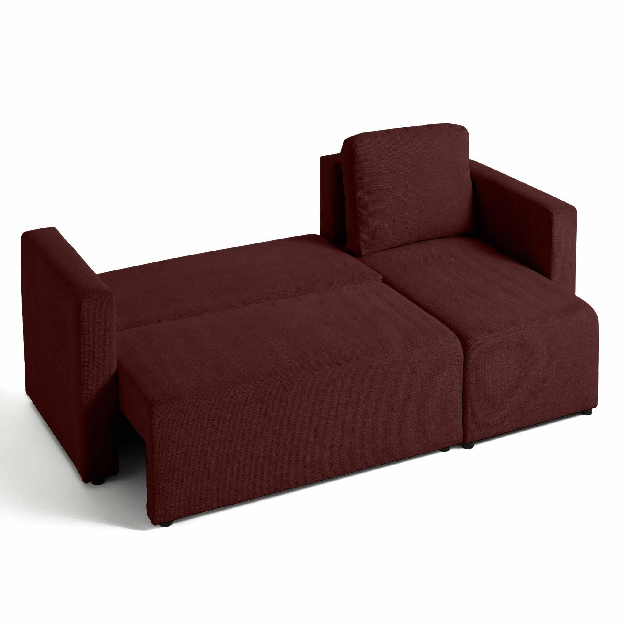 Voir la diapositive 4 : BEST MOBILIER Canopy - canapé d'angle réversible - 4 places - convertible avec coffre - en tissu texturé