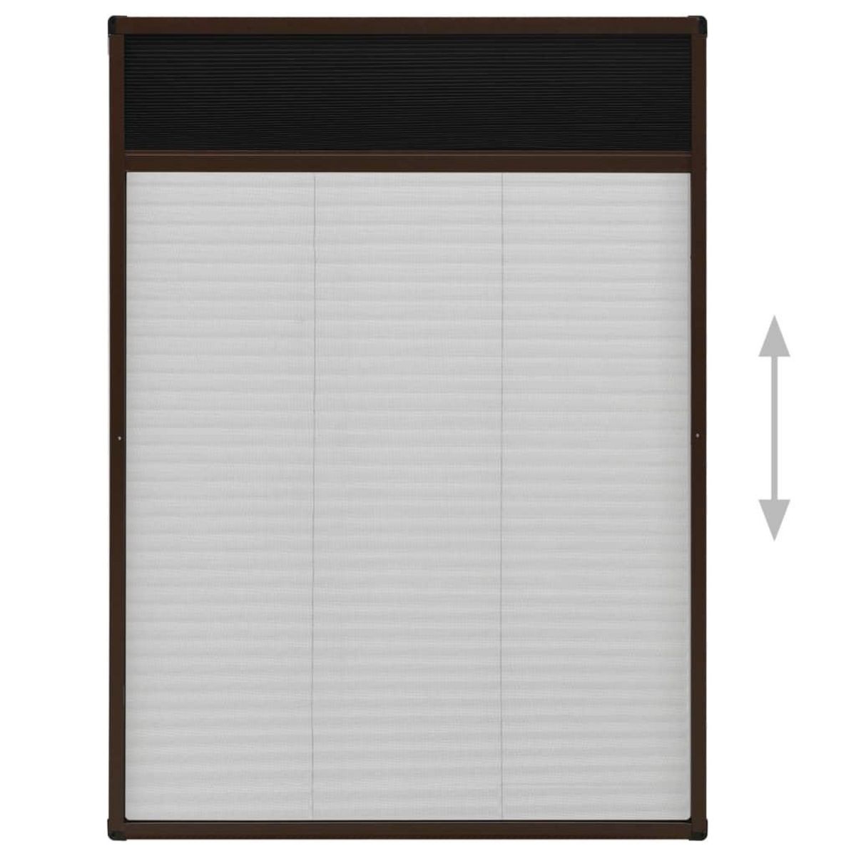 VIDAXL Moustiquaire plissee pour fenetre Aluminium Marron 80x120 cm