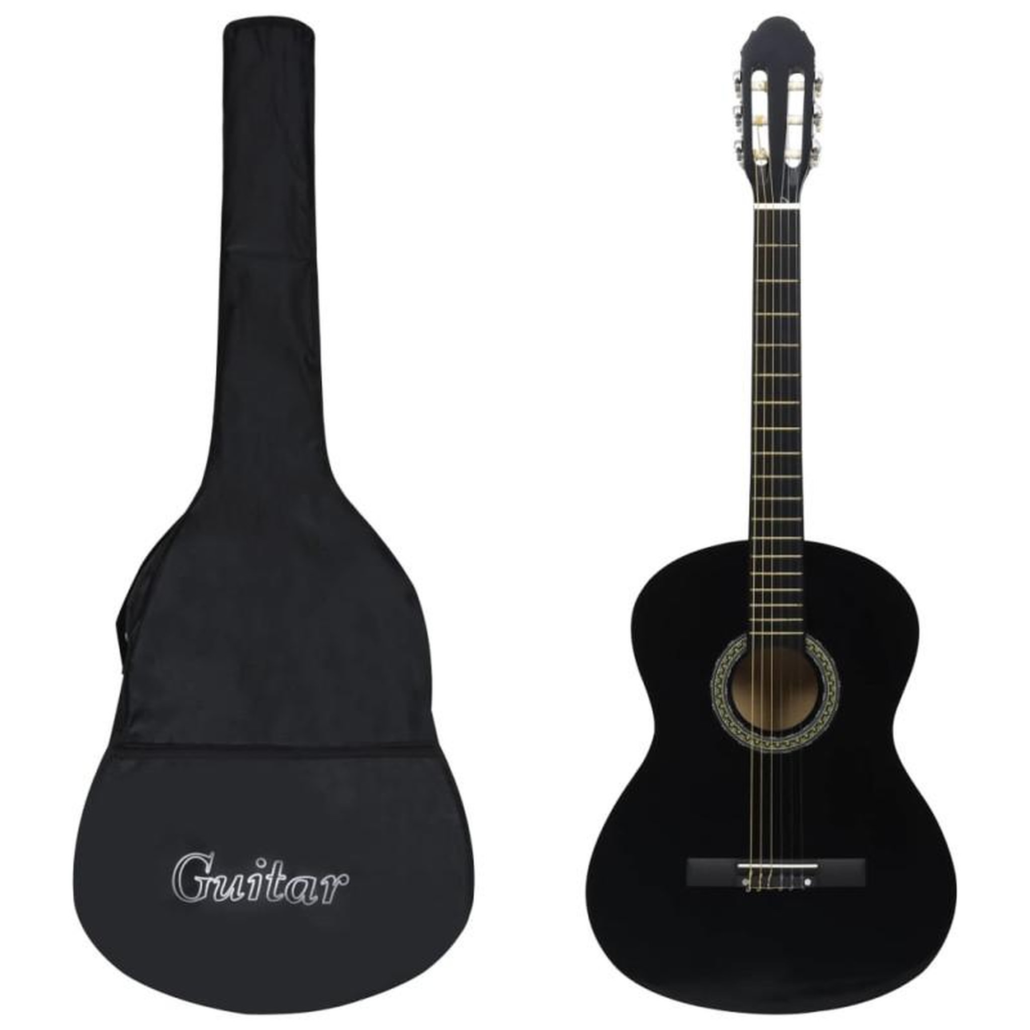 VIDAXL Guitare classique avec sac pour débutants Noir 4 4 39