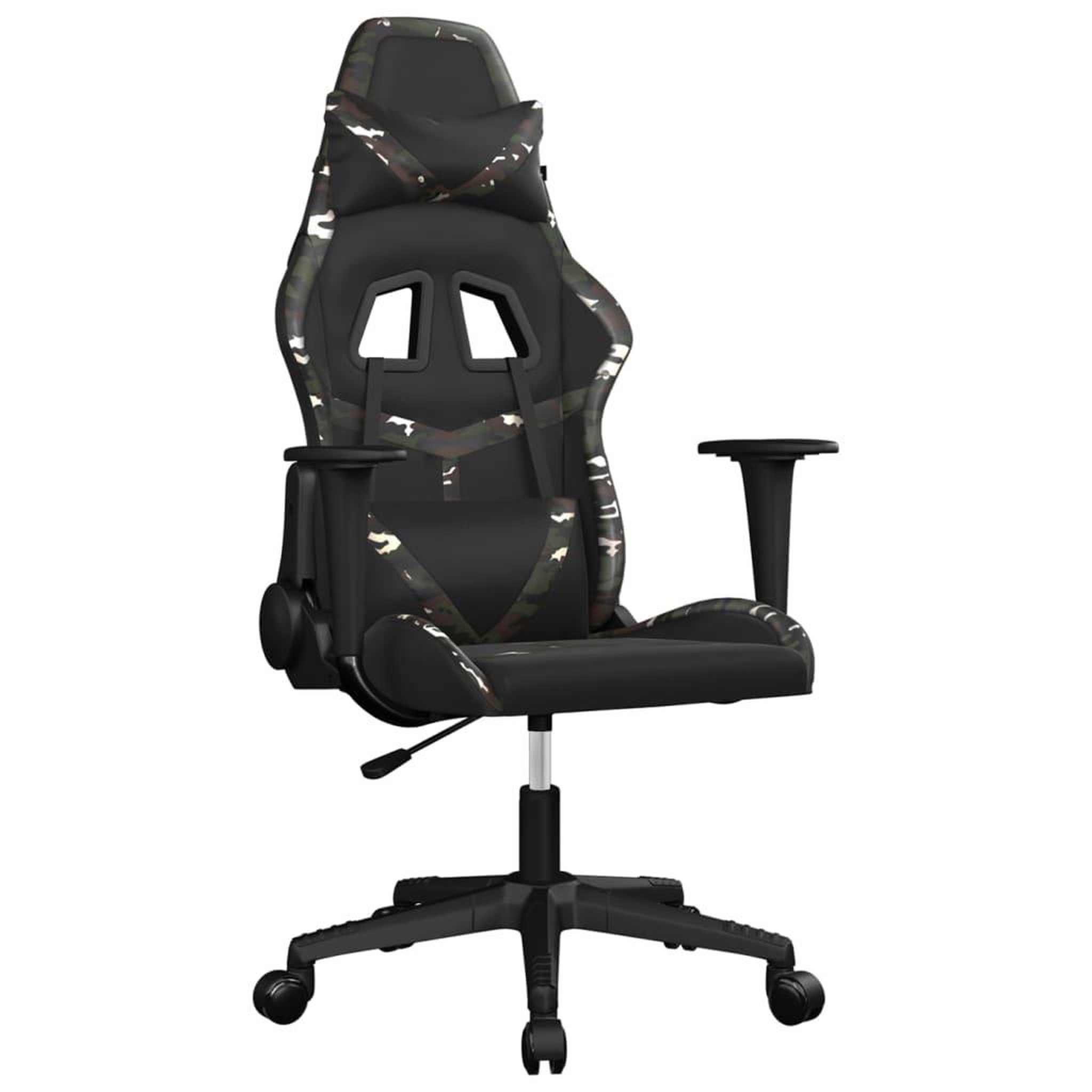 Voir la diapositive 2 : VIDAXL Chaise de jeu Noir et camouflage Similicuir