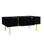 Voir la diapositive 6 : MERAX Table Basse Brillante Avec 2 Tiroirs Noir