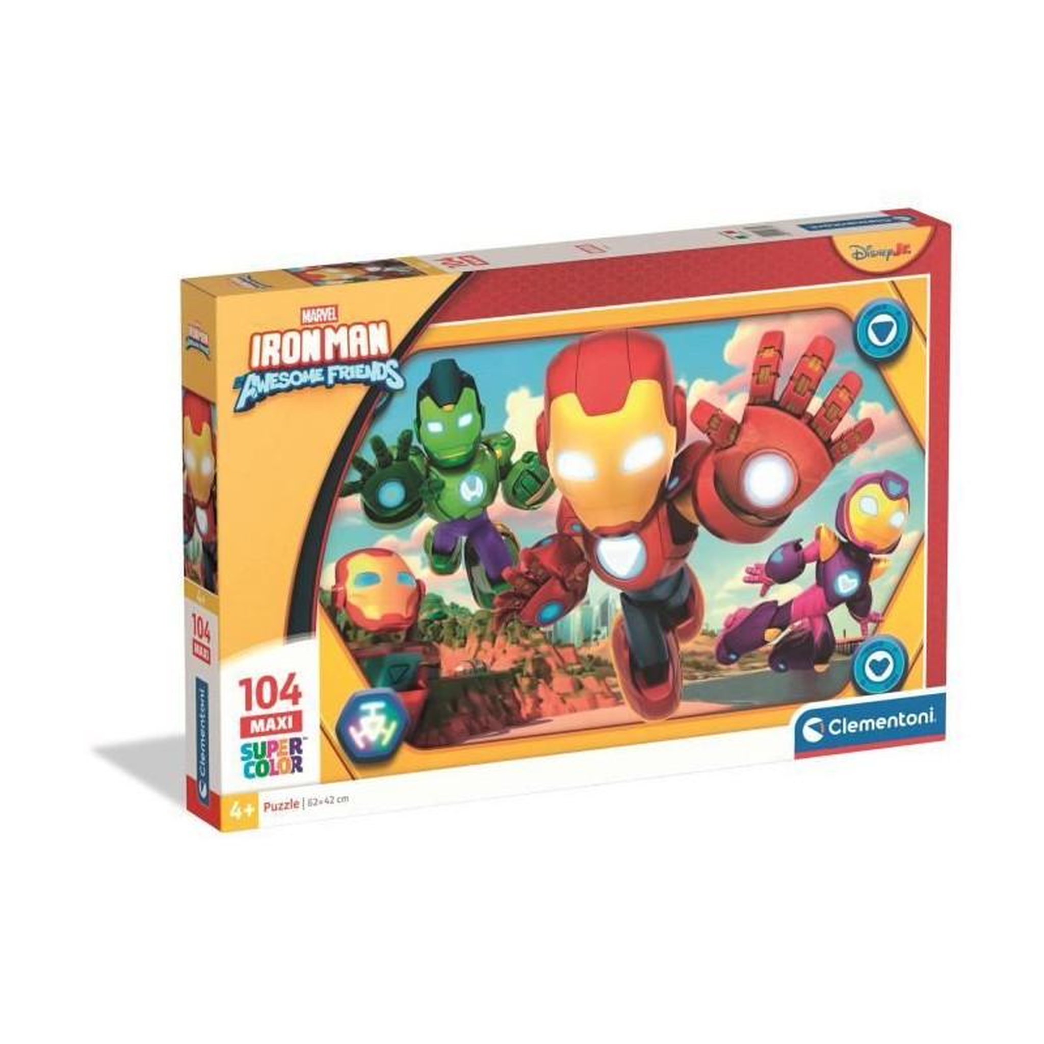 CLEMENTONI Puzzle 104 pièces Maxi - Iron Man and his awesome friends - Clementoni