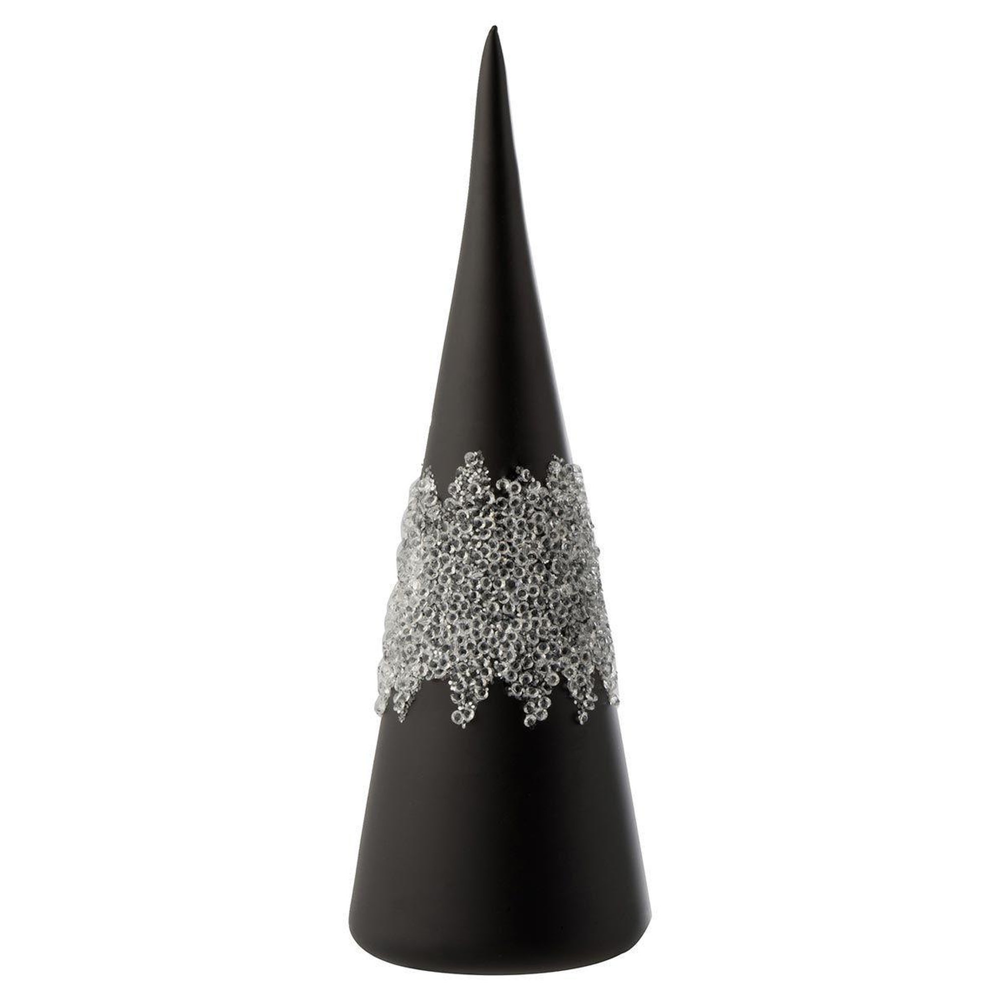 J-LINE Statuette déco  cône glace diamant  28cm noir