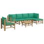 Voir la diapositive 3 : VIDAXL Salon de jardin 7 pcs avec coussins vert bambou