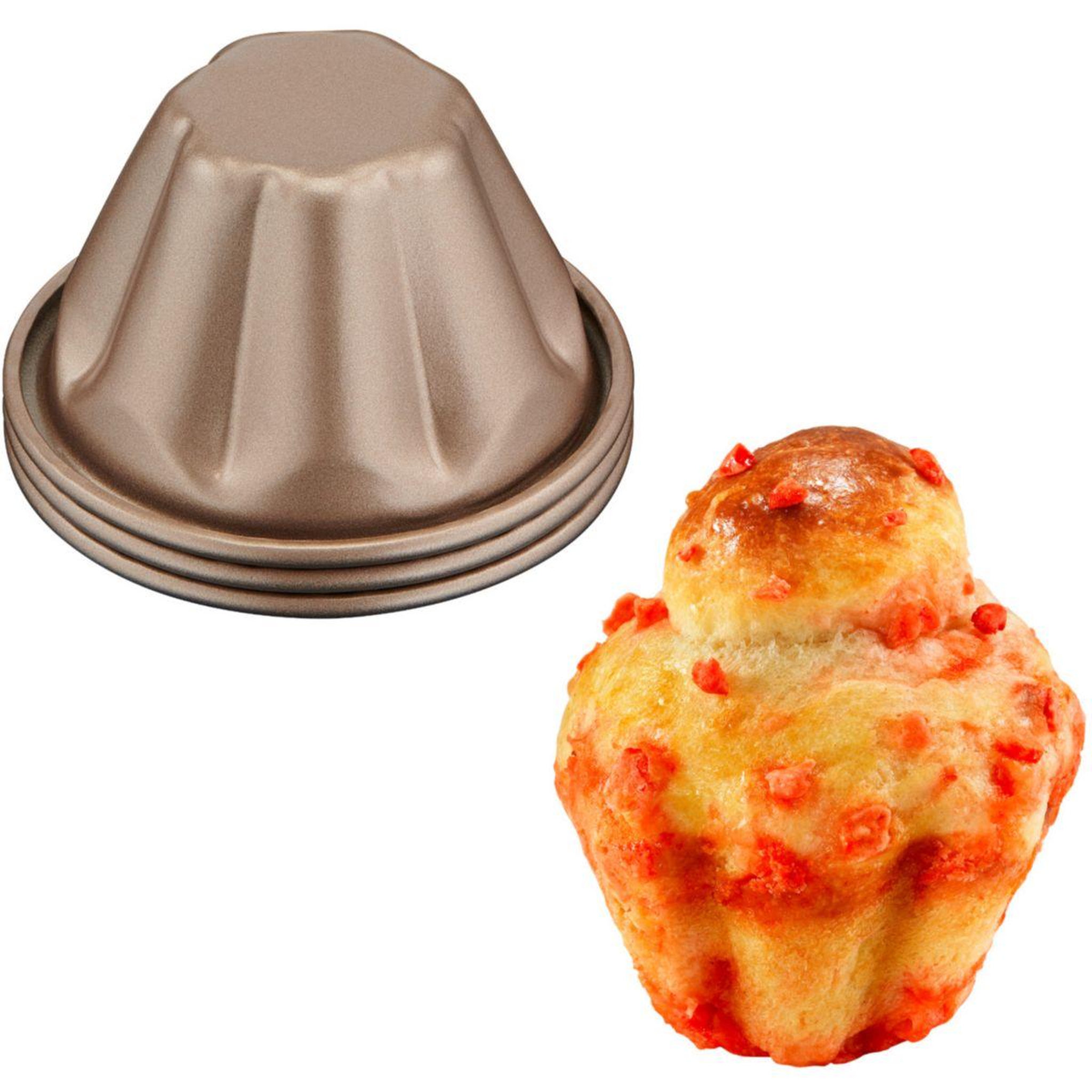 Voir la diapositive 2 : TEFAL Moule à gâteau Creabake 3 moules à brioche