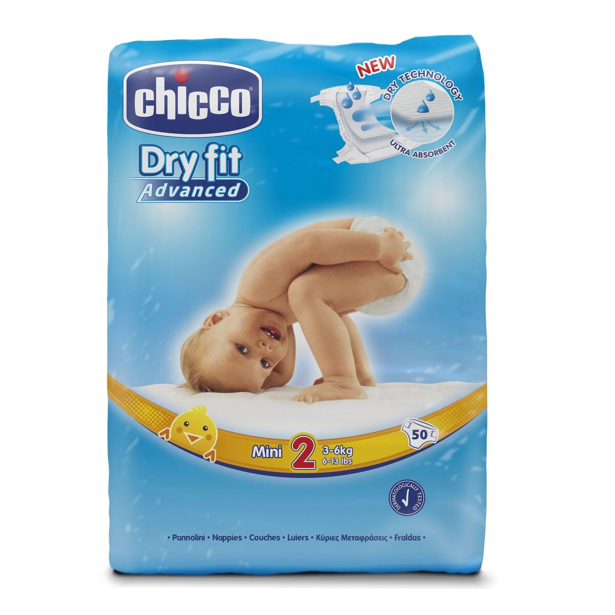 CHICCO DRY FIT ADVANCED Couches Standard T2 (3-6 kg) X50