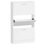 Voir la diapositive 2 : VIDAXL Armoire a chaussure Blanc brillant 59x17x108 cm Bois ingenierie