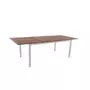 CREADOR Table de jardin bois eucalyptus aluminium 180/240x99x74cm EUCALYPTUS