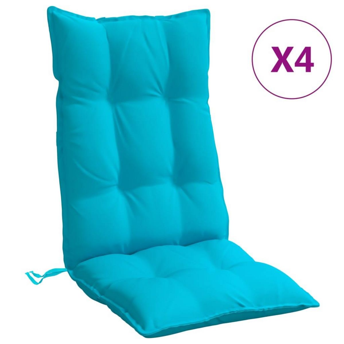 VIDAXL Coussins de chaise a dossier haut lot de 4 turquoise