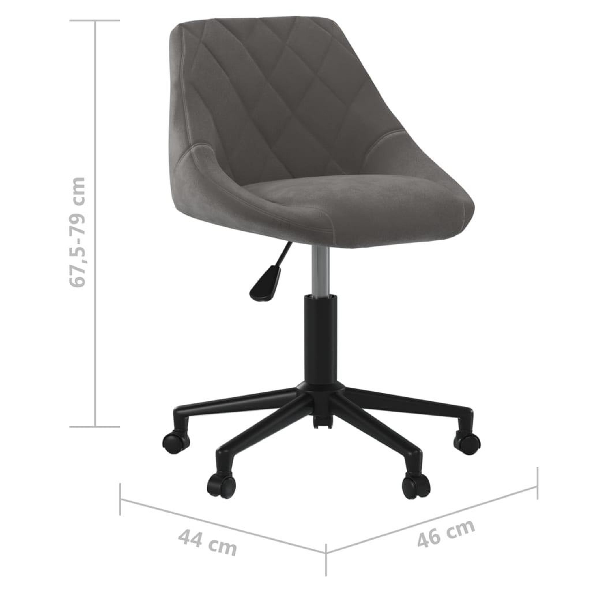 Voir la diapositive 6 : VIDAXL Chaise pivotante de salle a manger Gris fonce Velours