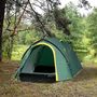 Voir la diapositive 2 : OUTSUNNY Tente de camping 2-3 personnes montage facile 2 portes fenêtres dim. 3,25L x 1,83l x 1,3H m fibre verre polyester PE vert