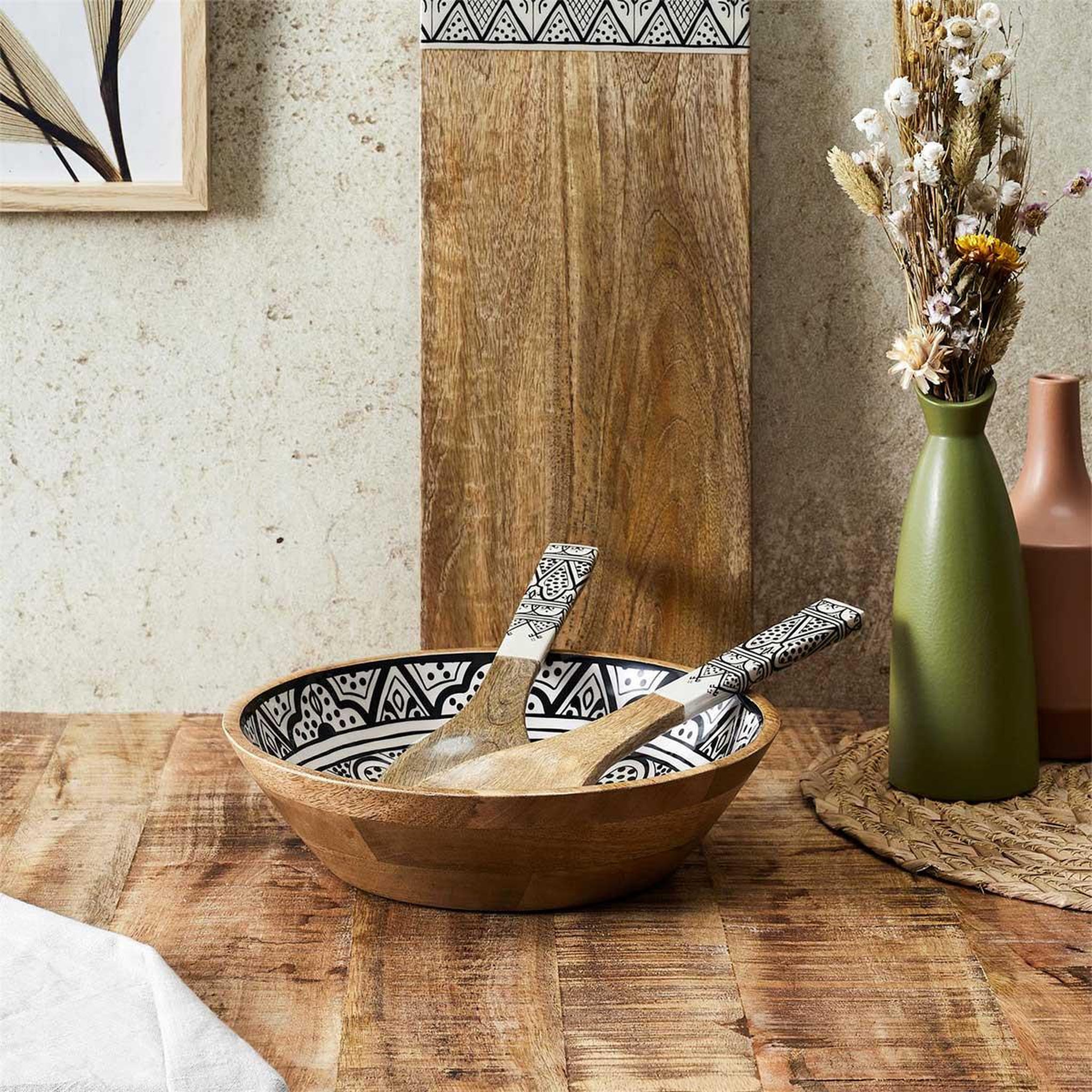 Voir la diapositive 5 : The Home Deco Factory Saladier en bois  dune  28cm noir