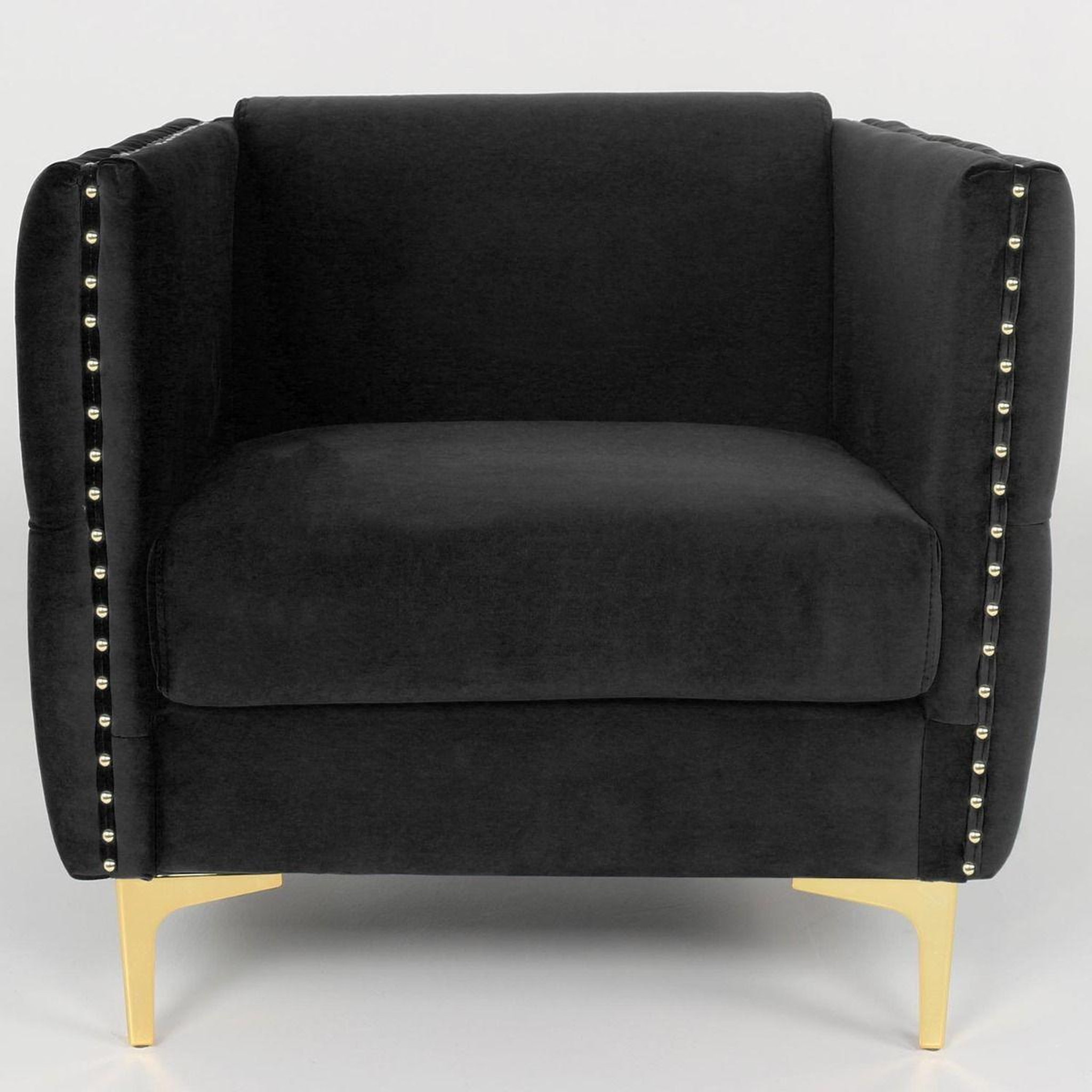 Voir la diapositive 2 : Paris Prix Fauteuil design en velours  suez  83cm noir