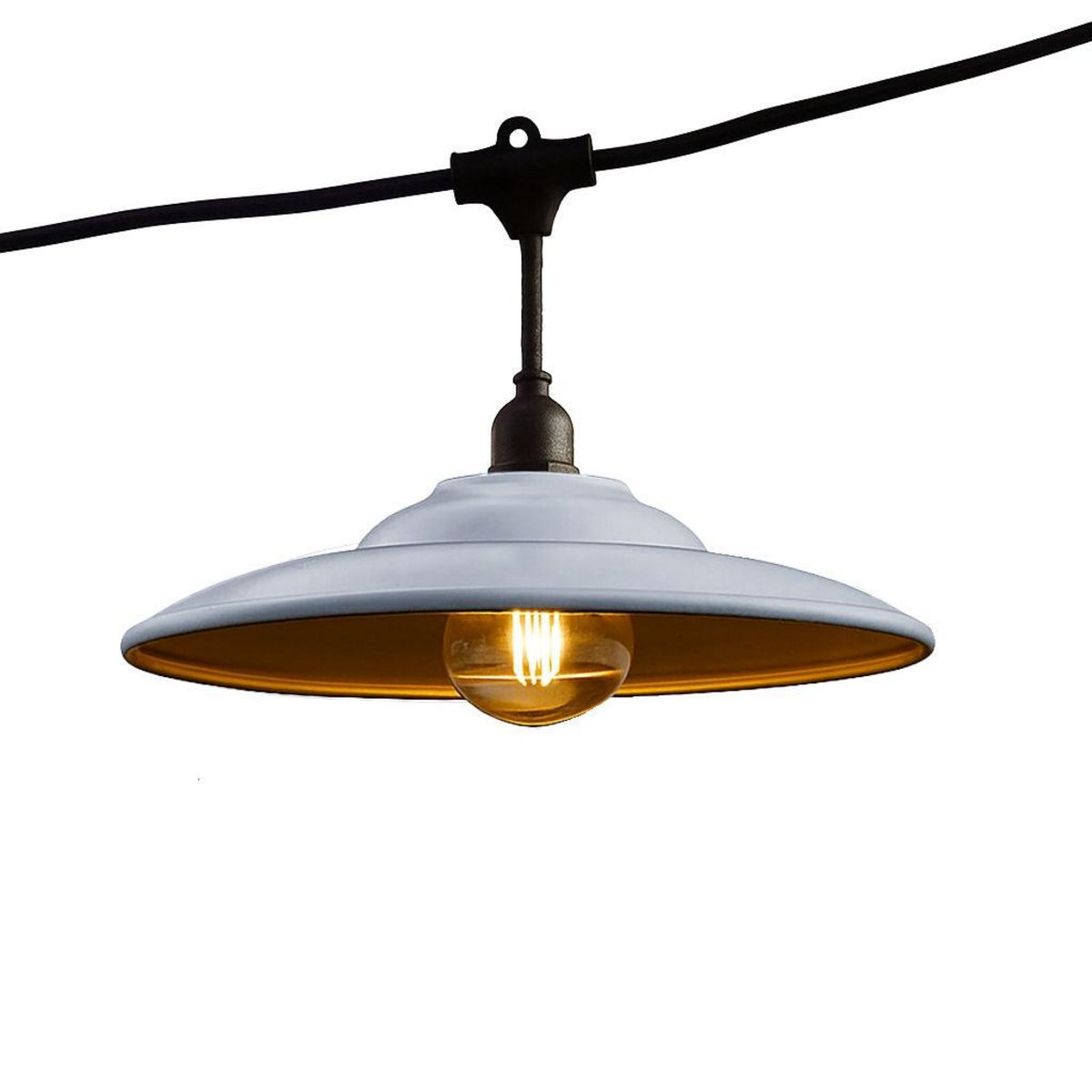 Lumisky Guirlande chapeau acier BOWL GALVA Gris Acier 6M 10xE27