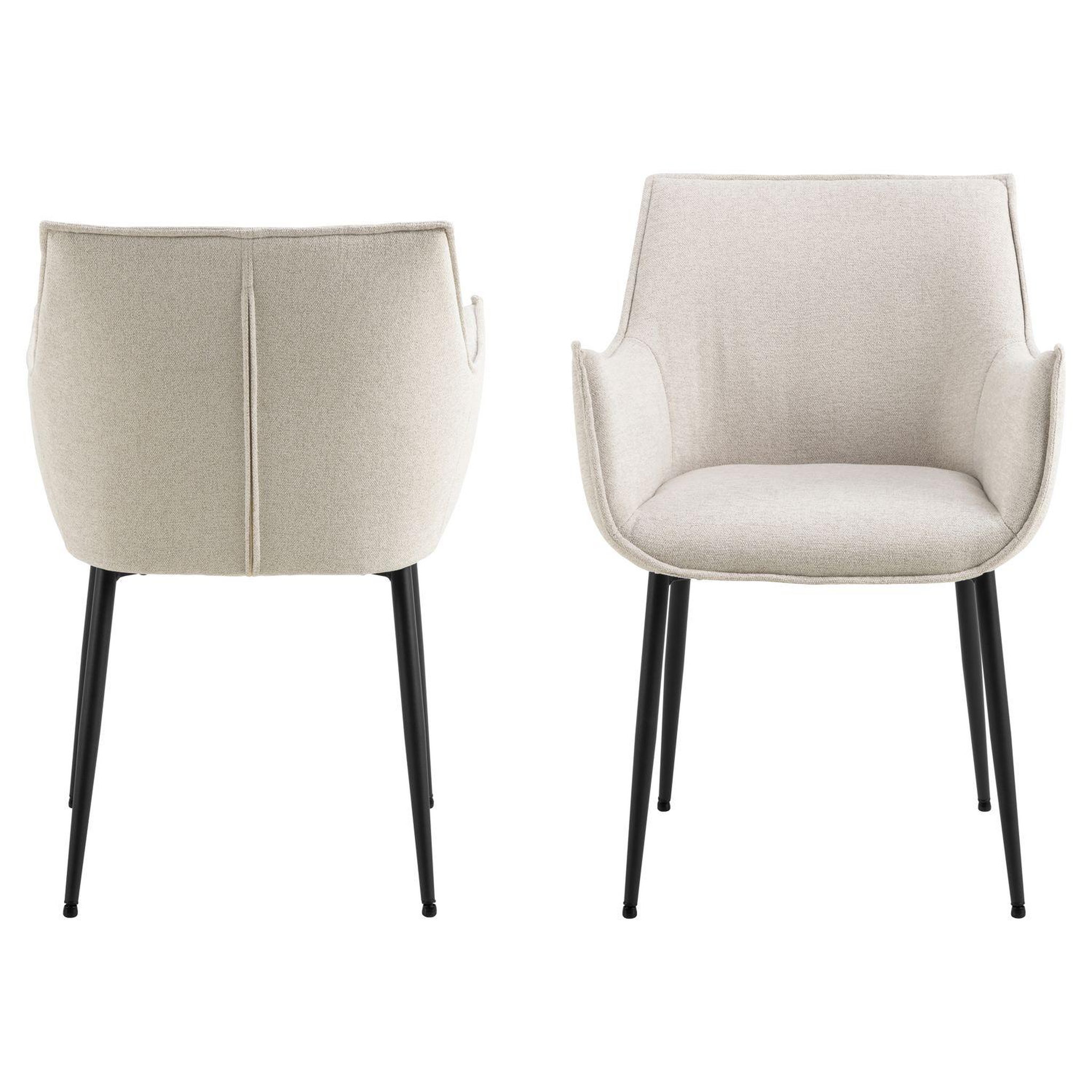 Voir la diapositive 4 : TOILINUX Lot de 2 chaises de salle à manger avec accoudoirs SORRENTO