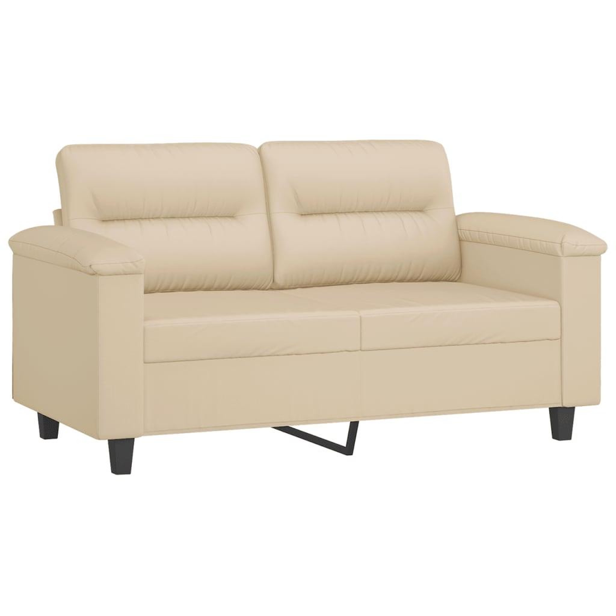 Voir la diapositive 3 : VIDAXL Ensemble de canapes 2 pcs avec coussins creme tissu microfibre