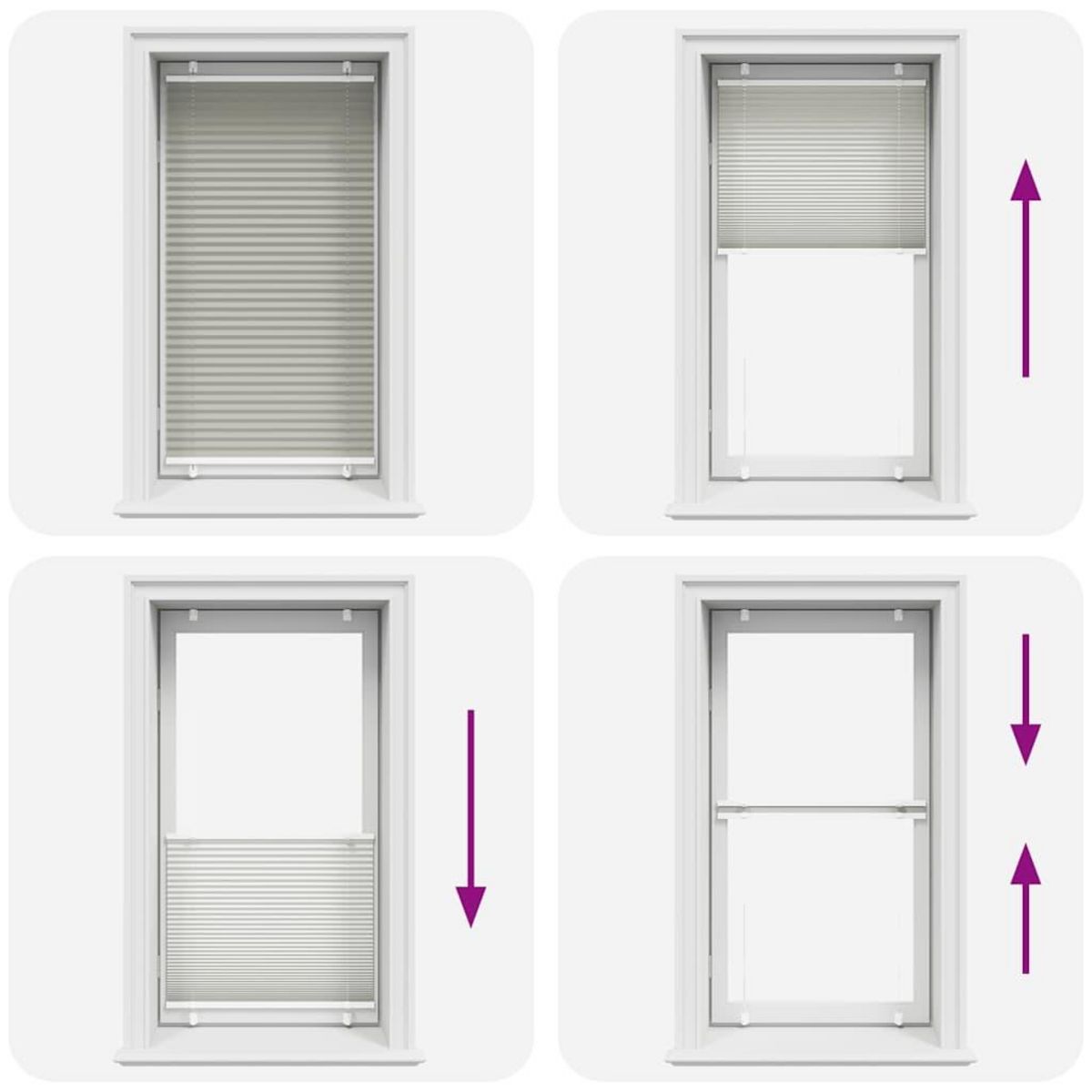 VIDAXL Store plisse gris clair 75x100 cm largeur du tissu 74,4 cm