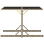 Voir la diapositive 2 : VIDAXL Table de jardin Beige 110x53x72 cm Verre et resine tressee