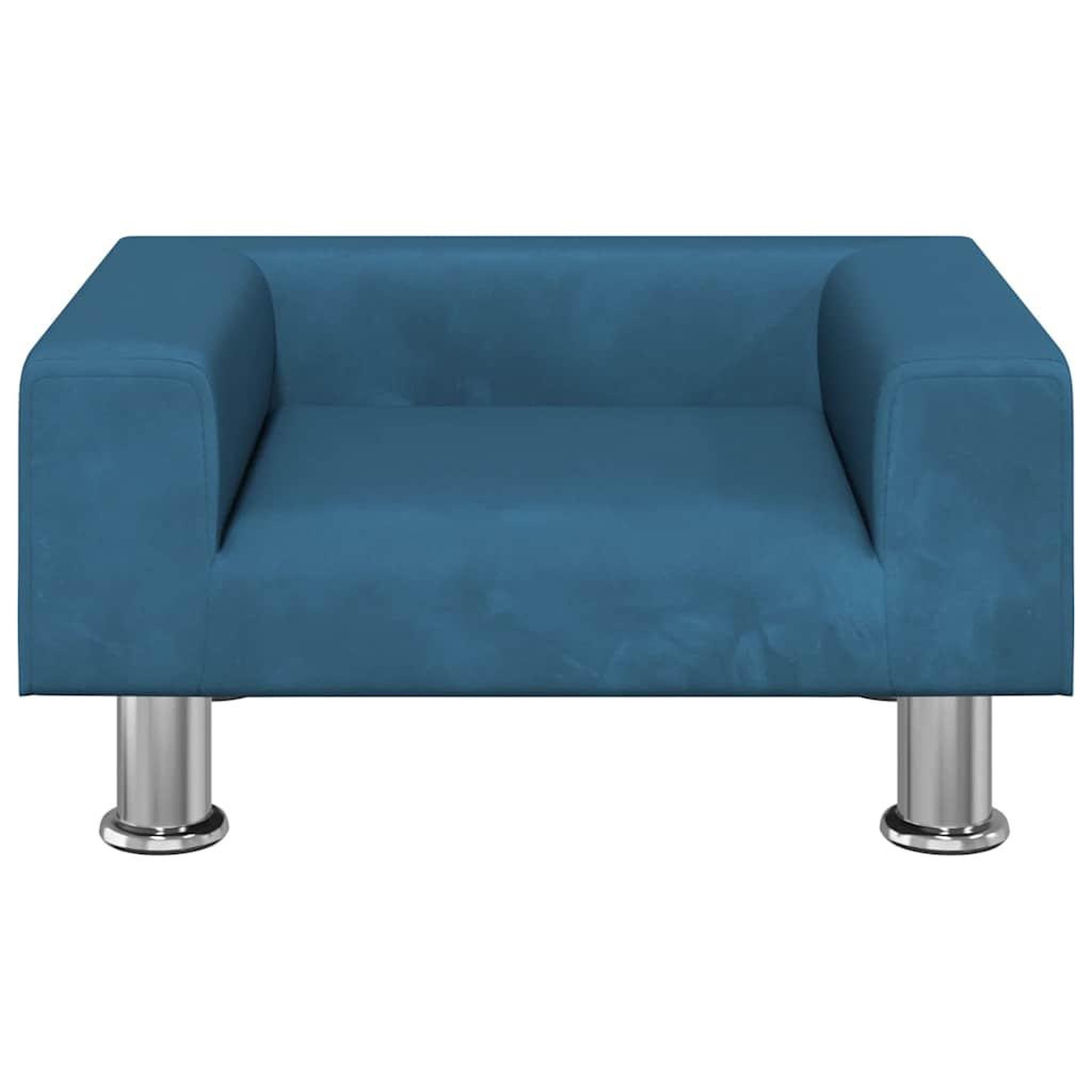 Voir la diapositive 3 : VIDAXL Lit pour chien bleu 50x40x26,5 cm velours