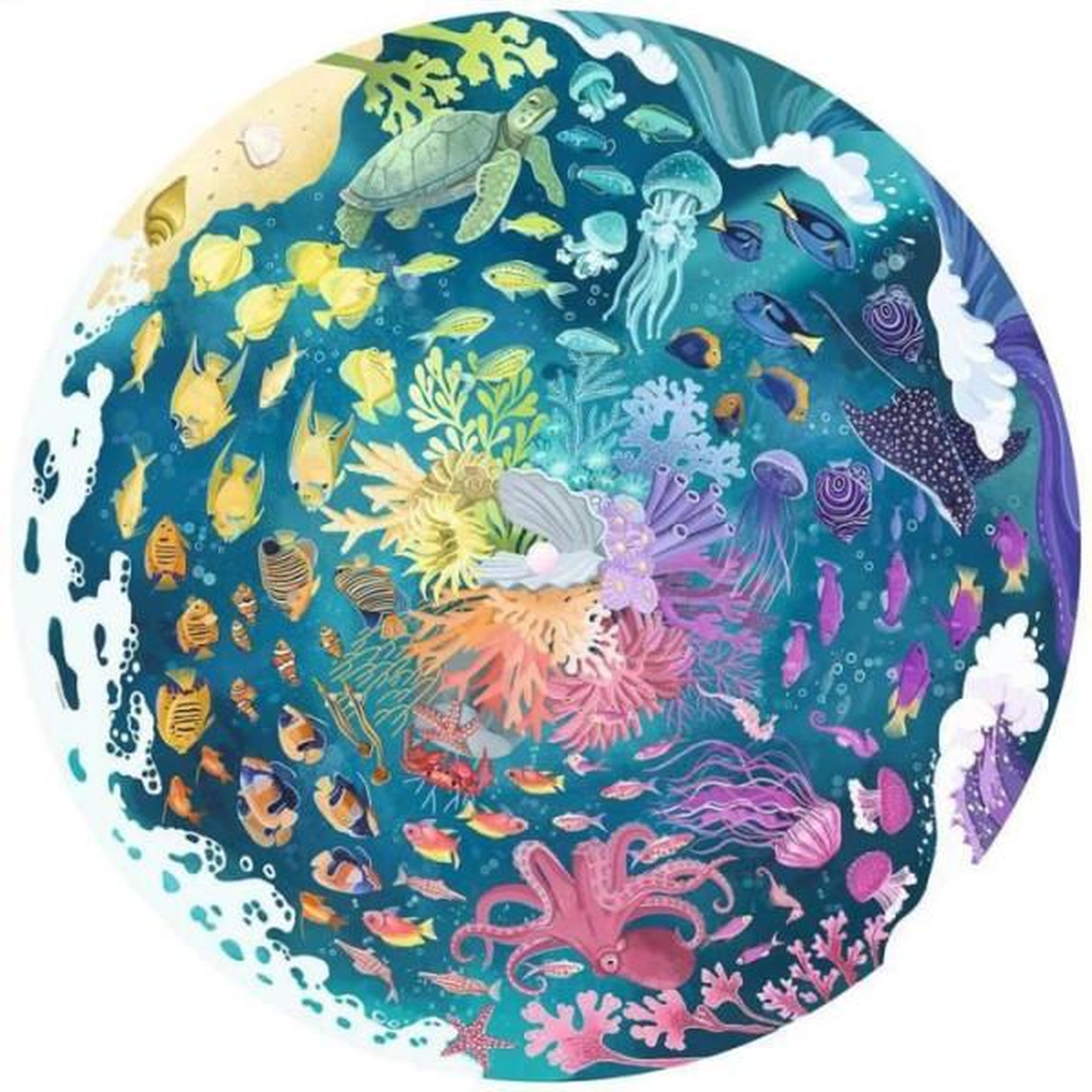 RAVENSBURGER Puzzle rond 500 pieces océan, circle of colors, puzzle adulte, des 12 ans, 17170, ravensburger
