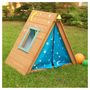 Voir la diapositive 1 : Kidkraft Cabane tipi de jardin bébé - Bois avec mur d'escalade - H91cm - TIPI 