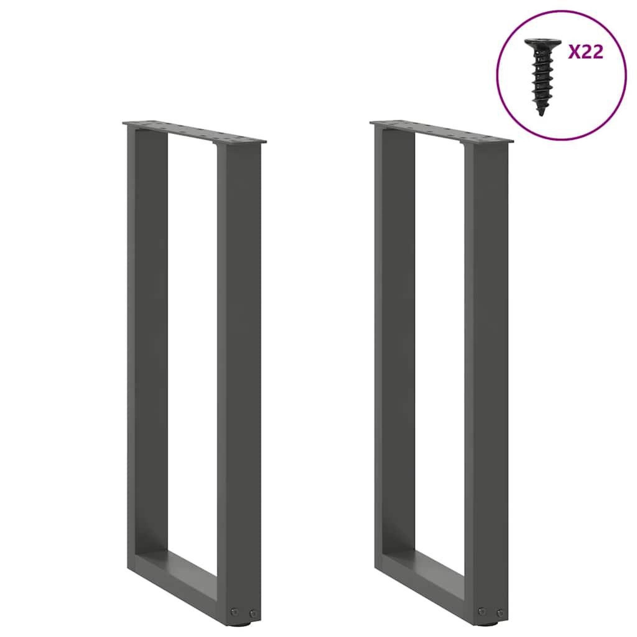 Voir la diapositive 3 : VIDAXL Pieds de table basse forme de U 2 pcs anthracite 38x(72-73) cm