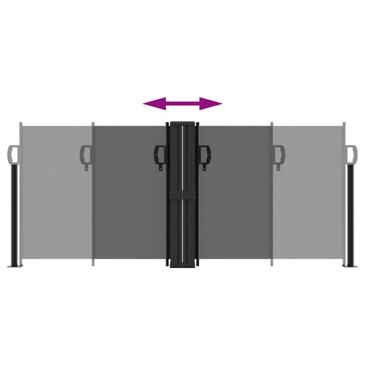 VIDAXL Auvent lateral retractable noir 100x600 cm