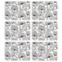 Voir la diapositive 1 : HABITABLE Lot de 6 sets de table motifs ginkgo CASSIA - 28 x 43 cm - Beige et noir