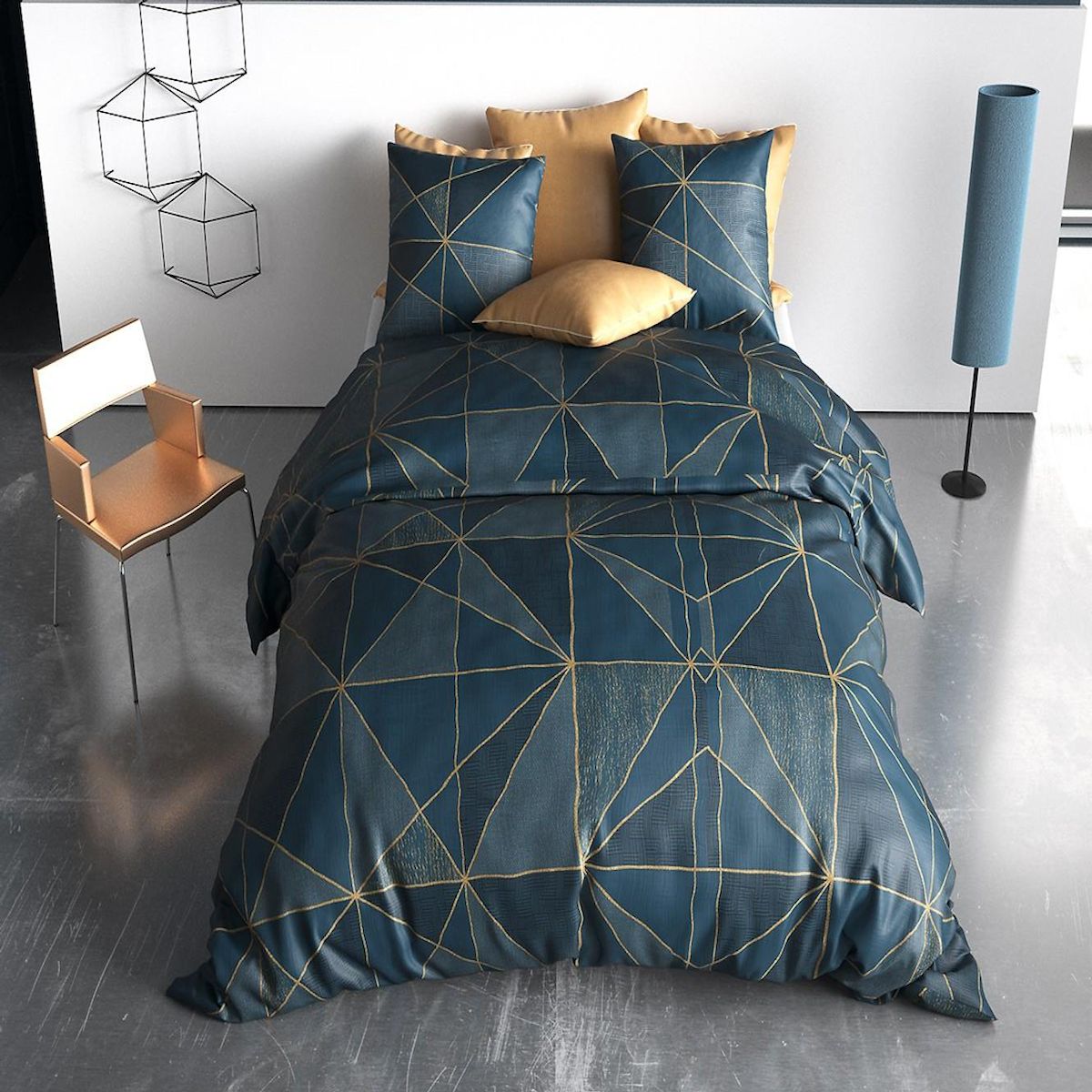 ATELIER DU COTON Parure Housse De Couette 3pcs 200x200cm 100% Coton 57fils Reno