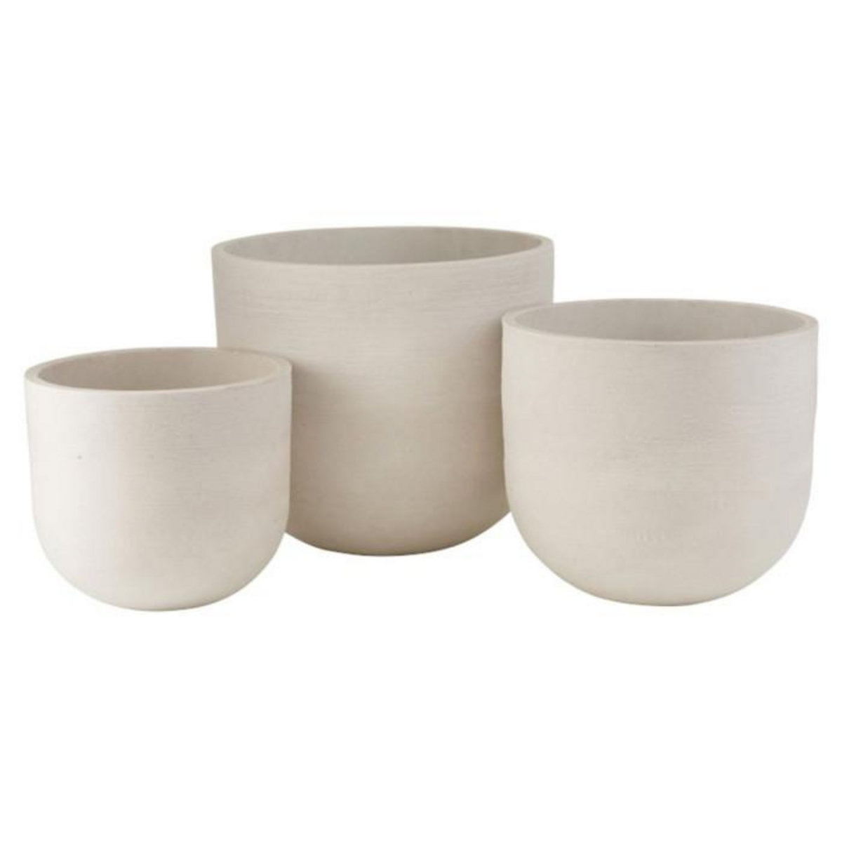 Paris Prix Lot de 3 Cache-Pots Céramique  Roda  50cm Blanc
