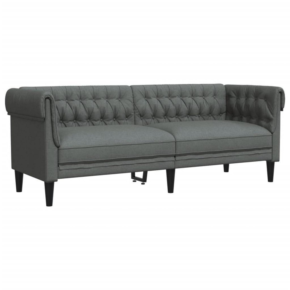 VIDAXL Ensemble de canapes 2 pcs gris fonce tissu