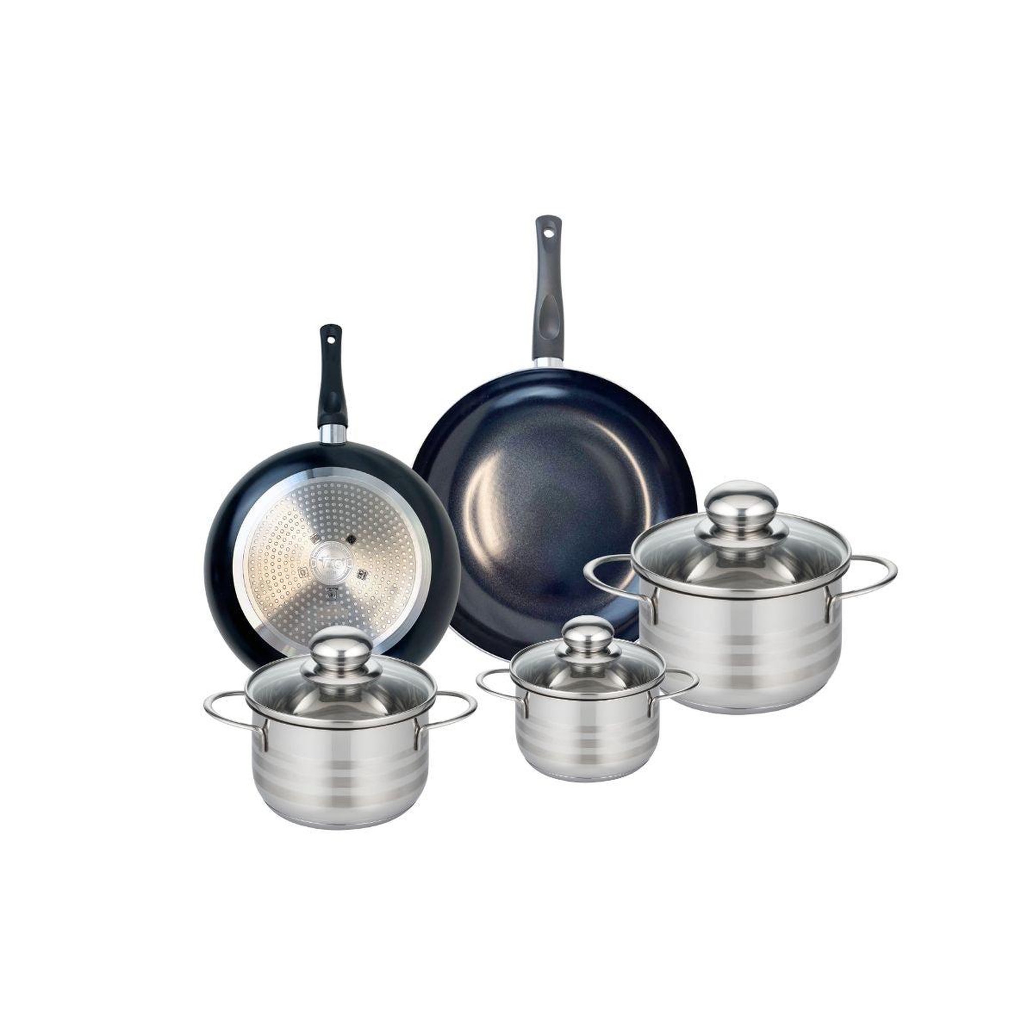 ELO Ensemble de 2 poêles de cuisson 20 et 24 cm et 3 faitouts 12, 14 et 16 cm elo prima brillant