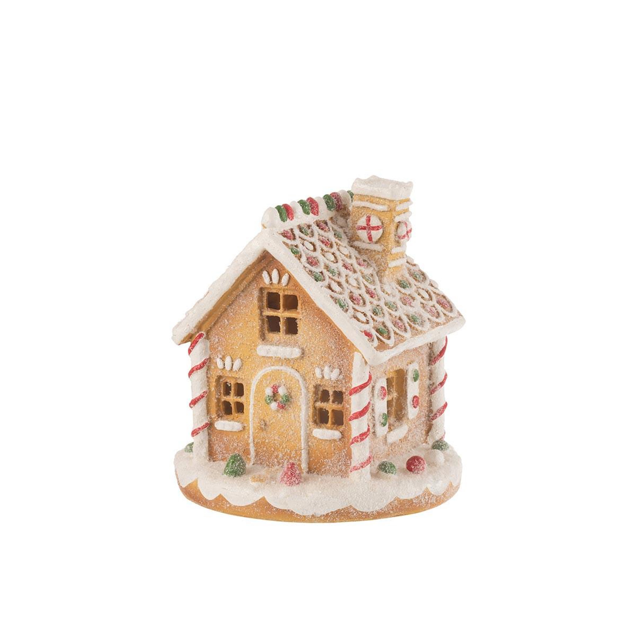 Voir la diapositive 2 : J-LINE Maison à LED  Pain d'Épice  23cm Multicolore