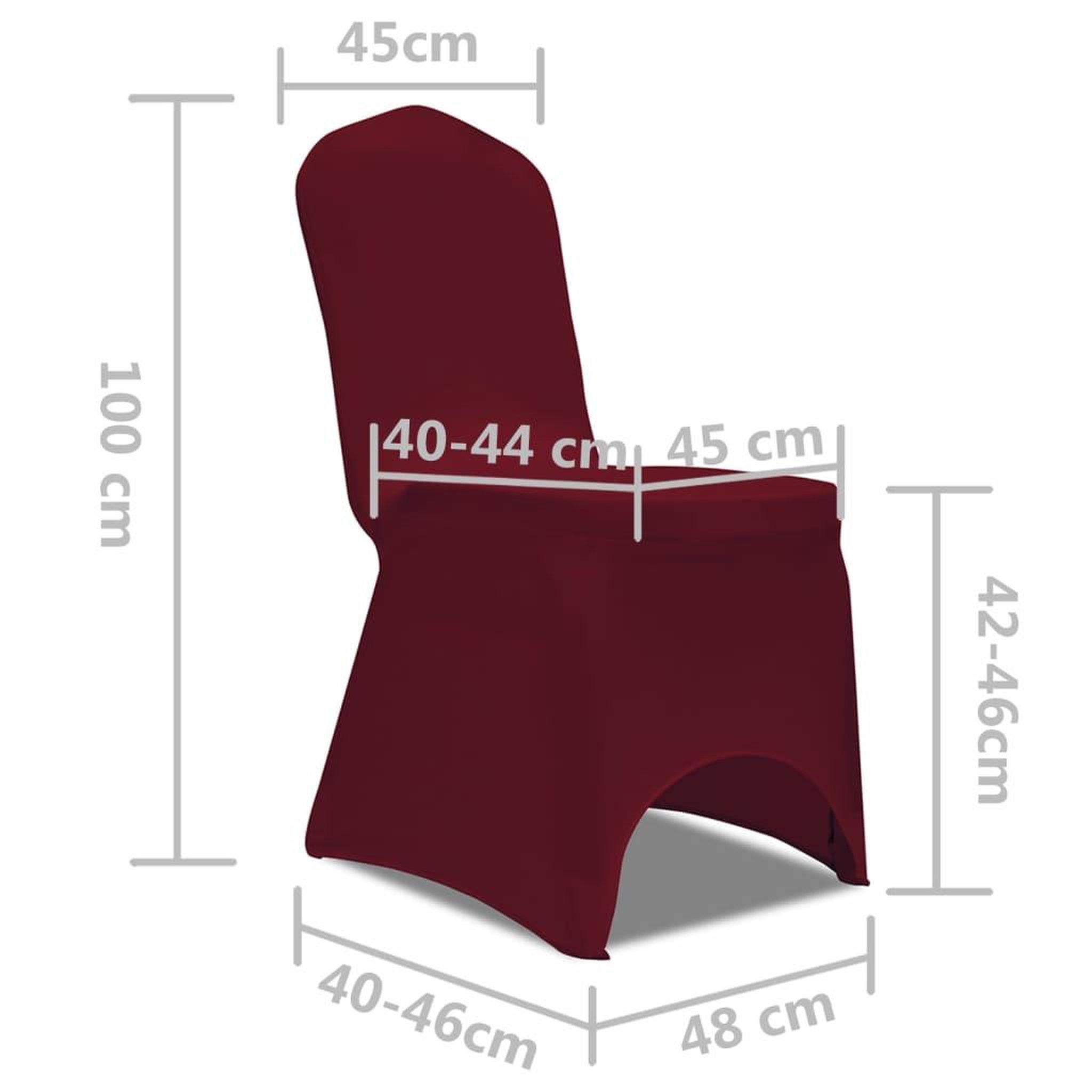 Voir la diapositive 6 : VIDAXL Housse bordeaux extensible pour chaise 6 pieces