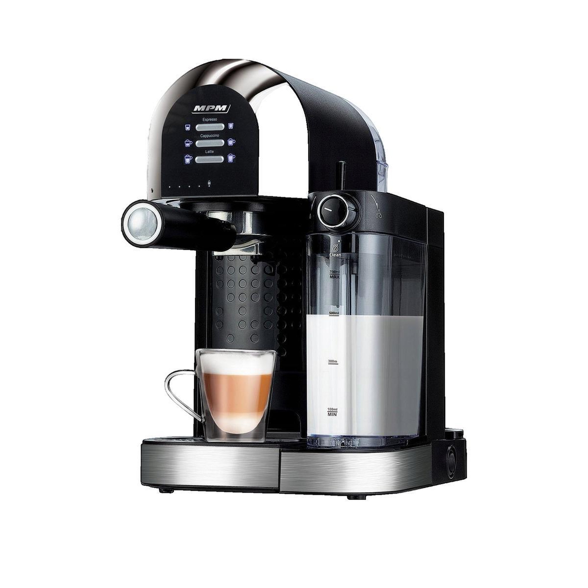Voir la diapositive 2 : MPM Machine à expresso MPM MKW-14M noir avec pompe 15 bars