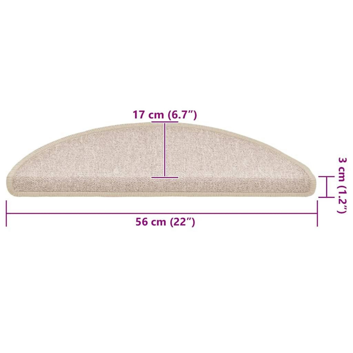VIDAXL Tapis d'escalier 30 pcs taupe 56x17x3 cm
