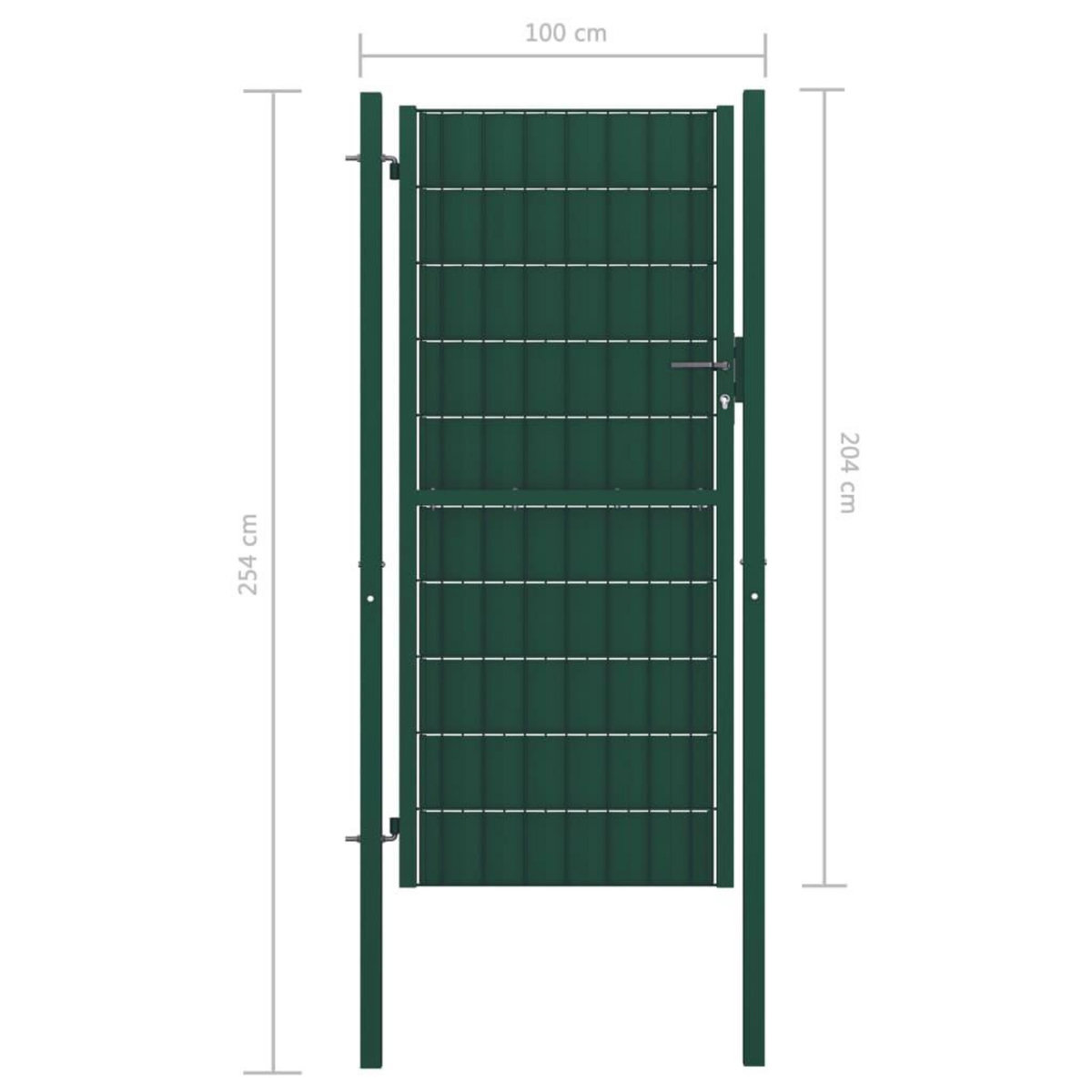 VIDAXL Portail de cloture PVC et acier 100x204 cm Vert