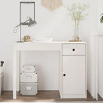 VIDAXL Bureau Blanc 100x50x75 cm Bois massif de pin