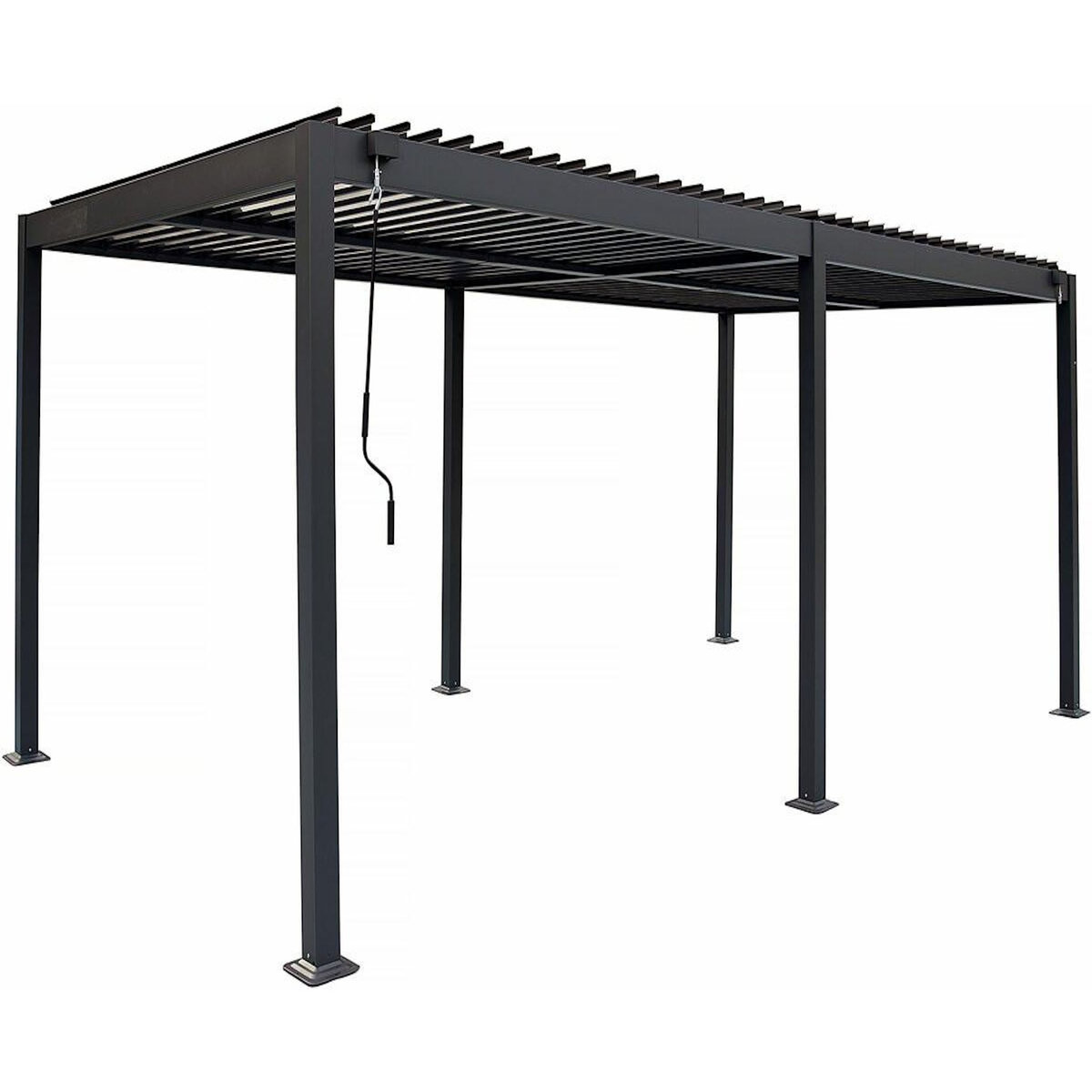 Habitat et Jardin Pergola bioclimatique autoportante en aluminium  Kensington  - 3 x 6 m - Gris