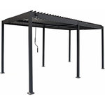 Habitat et Jardin Pergola bioclimatique autoportante en aluminium  Kensington  - 3 x 6 m - Gris
