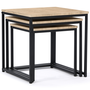 Voir la diapositive 4 : ID MARKET Lot de 3 tables basses gigognes DETROIT 35/40/45 design industriel