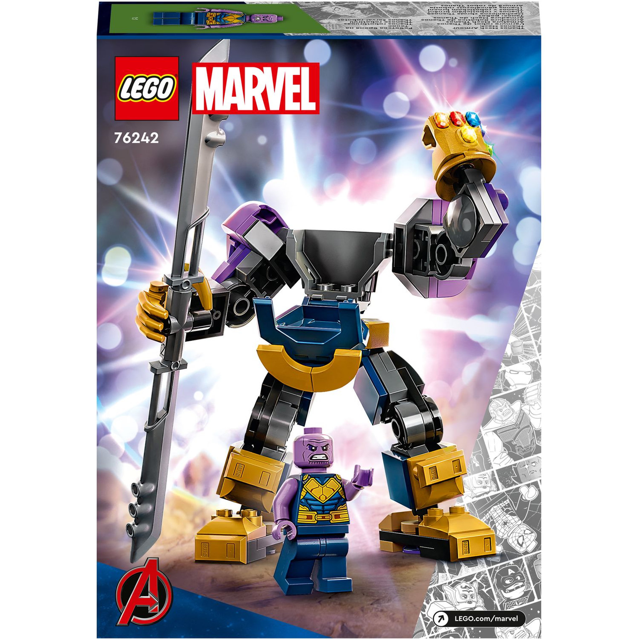 Voir la diapositive 8 : LEGO Marvel 76242 L&rsquo;Armure Robot de Thanos, Figurine Avengers, Jouet de Construction, avec Gant de l'Infini