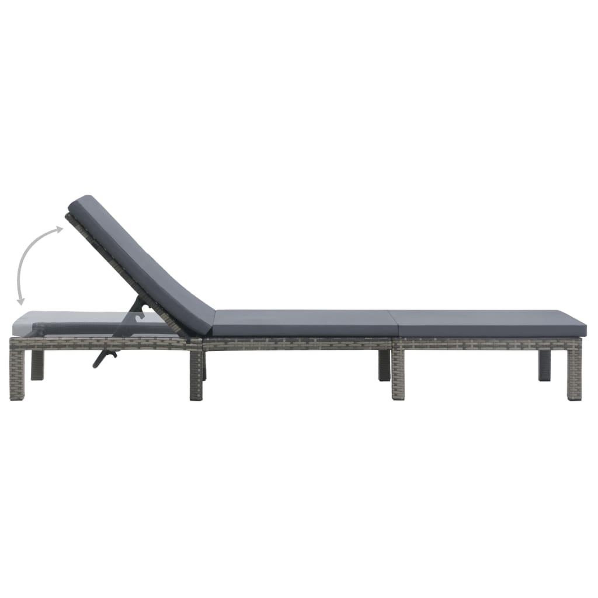 Voir la diapositive 4 : VIDAXL Chaise longue avec coussin resine tressee anthracite