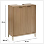 Voir la diapositive 3 : FIVE Meuble lavabo 2 portes en bois TASSO - Beige