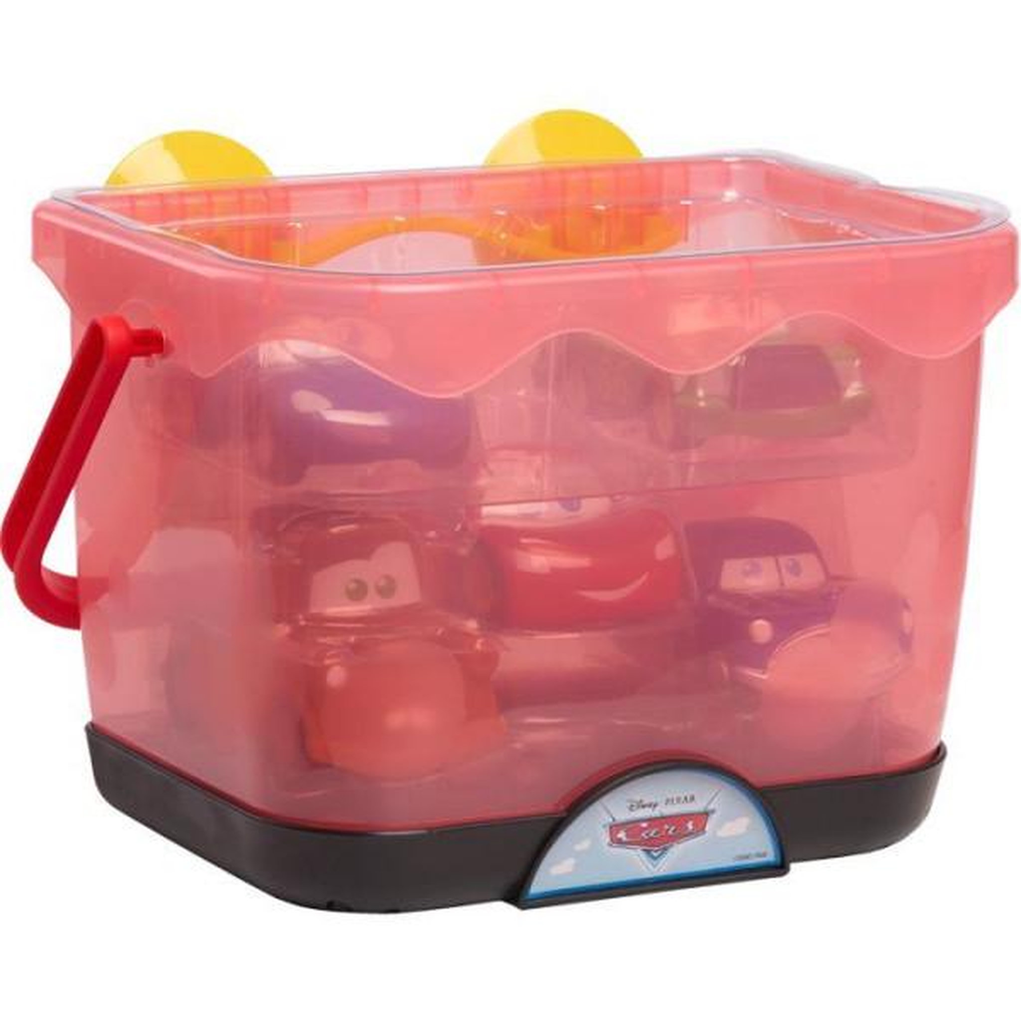 DISNEY Jouets de bain - DISNEY Cars - Set de 5 figurines - Panier de rangement - 12 cm