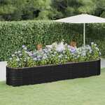 VIDAXL Lit sureleve de jardin Acier enduit de poudre Anthracite