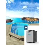 Habitat et Jardin Piscine bois   Miami 120    - 4.86 x 3.36 x 1.20 m + Pompe à chaleur  3.5 kw/h - Hayward -  Micro  - Noir
